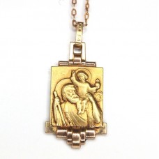 colier victorian " Sfantul Critofor". gold fix, cca 1900. Franta